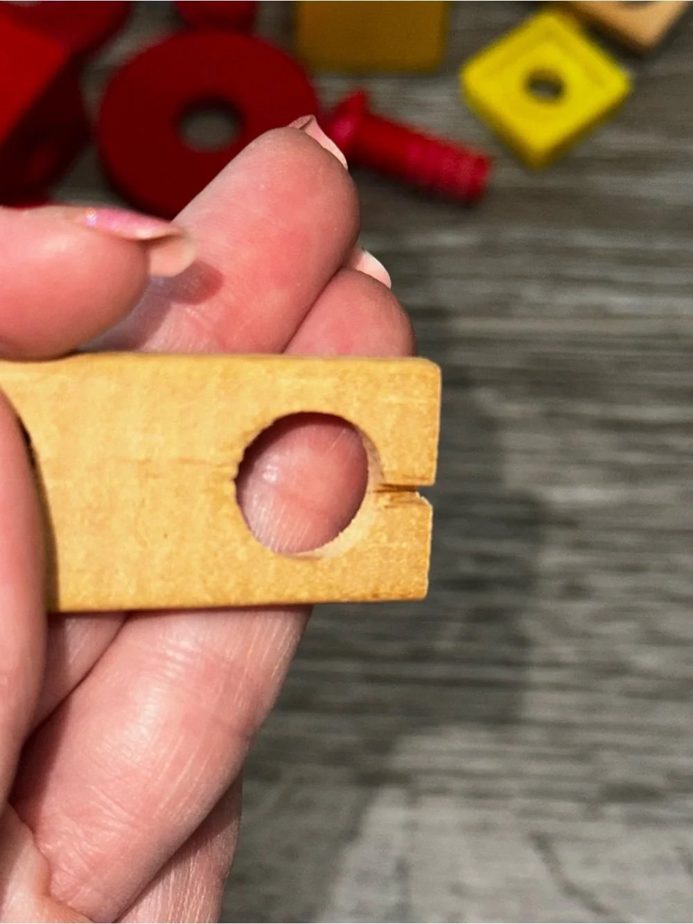 Vintage Playskool Lincoln Log Wood Toy Builder Set Tools Plastic Nuts Bolts Lot